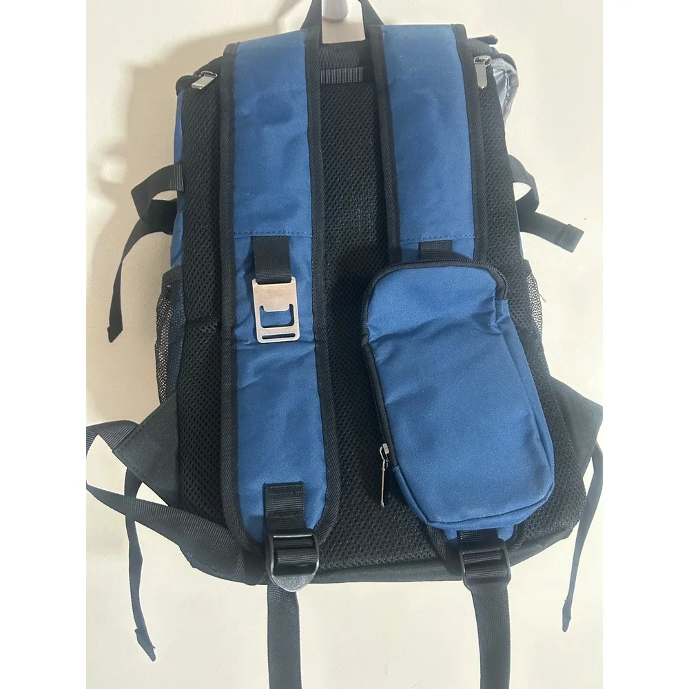 Mier Insulated Cooler Backpack Leakproof Large Hiking Picnic Bag Blue Black